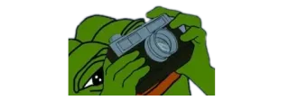 📸 Pepe the Frog Pepe, Kekistan, meme, frog, photographer telegram sticker
