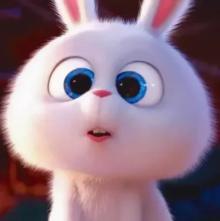 😳 Snowball The Secret Life of Pets rabbit, cute, animal, cartoon, character, white, pet telegram sticker