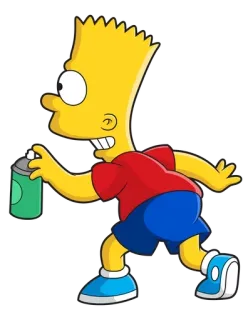 😬 Bart Simpson The Simpsons bart simpson, simpsons, cartoon, graffiti, spray paint telegram sticker