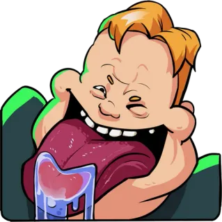😜 dibujo animado, cara, expresión, lengua, humor, divertido telegram sticker