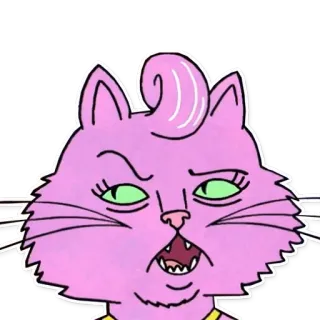😯 кот, розовый, мультфильм, животное, лицо telegram sticker