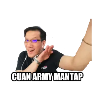😋 CUAN ARMY MANTAP army, cuan, mantap, expression, pose, malay telegram sticker