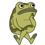 🤭 개구리, 만화, 동물, 초록색, 일러스트, 앉아있는 telegram sticker