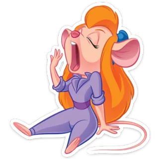 😫 Gadget Hackwrench Chip 'n Dale: Rescue Rangers Gadget, tikus, kartun, Chip 'n Dale, imut, menguap telegram sticker