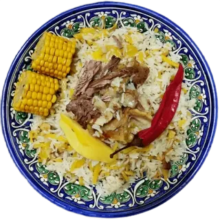 🍚 Pilaw, Ryż, Jedzenie, Danie, Kukurydza, Kuchnia uzbecka telegram sticker