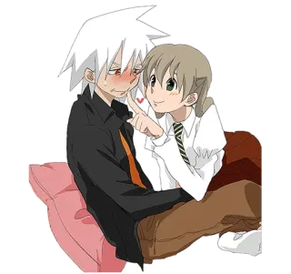 😘 Soul Eater Anime, Manga, Paar, Romantik, Cartoon, Animiert, Soul Eater, Freundschaft whatsapp sticker