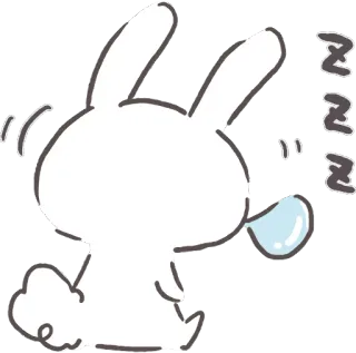 😴 konijn, schattig, slapen, doodle, krabbel whatsapp sticker