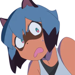 😨 Michiru Kagemori BNA: Brand New Animal anime, BNA, Michiru Kagemori, tanuki, sorprendido/a, impactado/a whatsapp sticker