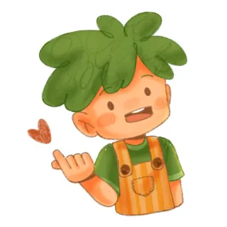 😘 Kartun, Lucu, Anak laki-laki, Hati, Stiker whatsapp sticker