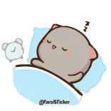 🌟 @FarsiSticker น่ารัก, แมว, นอนหลับ, หมอน, การ์ตูน telegram sticker