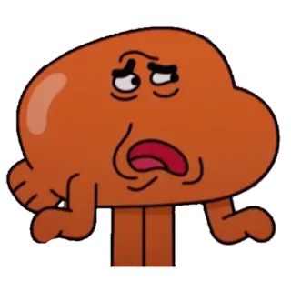 😩 Darwin Watterson The Amazing World of Gumball Dibujo animado, Pez, Naranja, Triste, Confundido whatsapp sticker