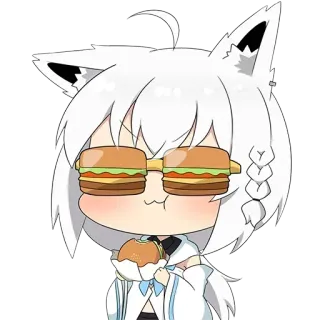 🥀 anime, cute, catgirl, kawaii, burger, food telegram sticker