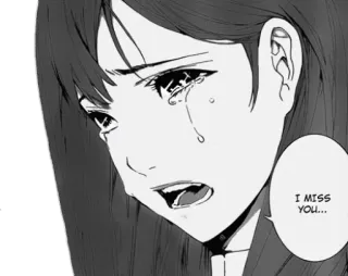 😭 I MISS YOU... sadness, tears, anime, manga, miss you, crying, longing telegram sticker