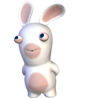 😌 Rabbid rabbit, video game, funny, animal, white telegram sticker