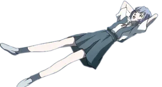 😛 Rei Ayanami Neon Genesis Evangelion Rei Ayanami, Anime, Garota, Deitada, Evangelion whatsapp sticker