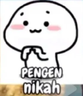🤭 PENGEN nikah การ์ตูน, ข้อความ, หยด, งานแต่งงาน telegram sticker