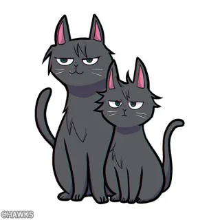 🖤 HAWKS gatto, animale, adesivo, grigio, cartone animato whatsapp sticker