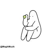 🔝 Hoạt hình, Giọt, Đang ngồi, Táo, Đơn giản, Tối giản, Trắng telegram sticker