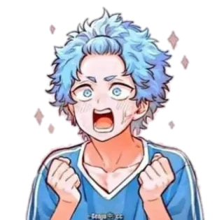 😍 Anime, Cartone animato, Manga, Personaggio, Emozionato, Felice, Fanart whatsapp sticker