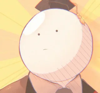 😀 Koro-sensei Assassination Classroom Anime, Professor, Polvo, Monstro, Formatura telegram sticker
