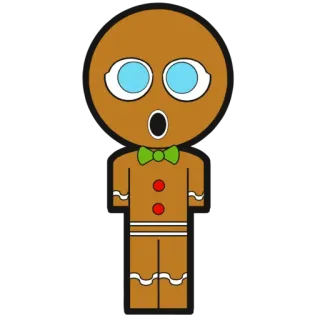 😮 имбирный пряник, печенье, мультфильм, сладкий, еда, праздник telegram sticker