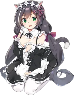😰 anime, cat girl, maid, cute telegram sticker