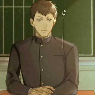 😐 じ Anime, Uniforme escolar, Japonês, Mangá telegram sticker