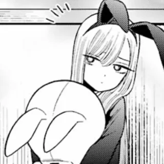 😒 fille anime, lapin, mignon, manga, cosplay, endormi telegram sticker