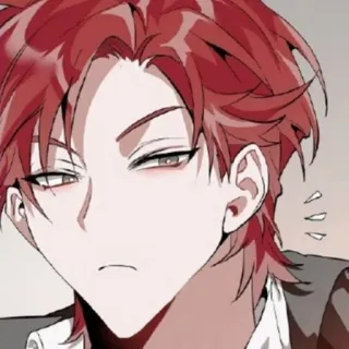 🇦🇱 anime, red hair, cartoon, portrait, man, male telegram sticker