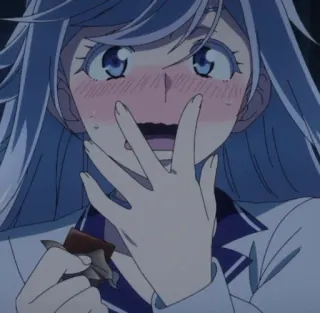 😰 Anime, Mädchen, errötend, niedlich, Cartoon whatsapp sticker