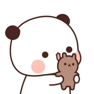 ☺️ panda, carino, cartone animato, animale, orso, adesivo telegram sticker