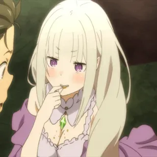 🤍 Echidna Re:Zero Anime, Echidna, Re:Zero, Ragazza, Occhi viola, Fantasy telegram sticker