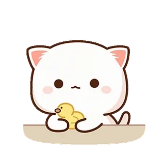 🙅♀ gato, gatinho, pato, fofo, adorável, desenho animado telegram sticker