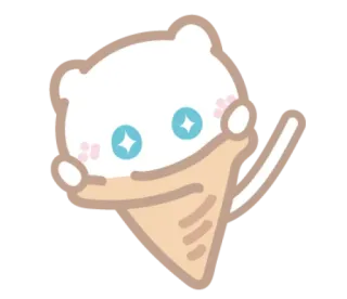 🍦 helado, oso, lindo, kawaii, postre, dibujos animados telegram sticker