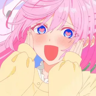 🌷 Anime, Cartoon, Kawaii, Pinke Haare, Süß, Fröhlich telegram sticker
