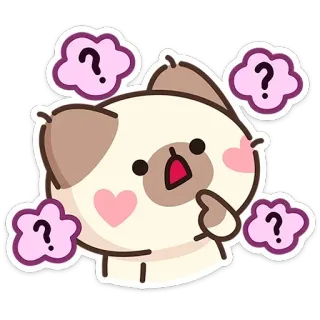 🐱 Katze, Frage, Denken, Süß, Tier, Cartoon, Verwirrt telegram sticker