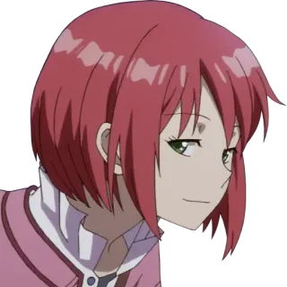 😏 anime, girl, cartoon, illustration, red hair, animation telegram sticker