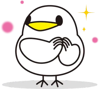 🤩 pássaro, fofo, kawaii, pintinho, brilhos, desenho animado telegram sticker