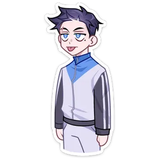 😋 anime, cartoon, character, sport, tracksuit, male telegram sticker