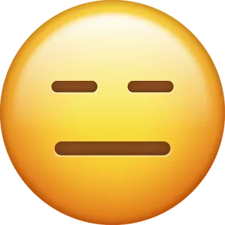 😑 emoji, face, expressionless, yellow, mood whatsapp sticker