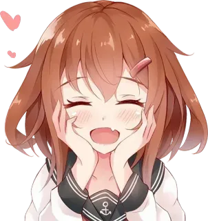 😍 anime, girl, cute, hearts, smiling, happy, female, cartoon telegram sticker
