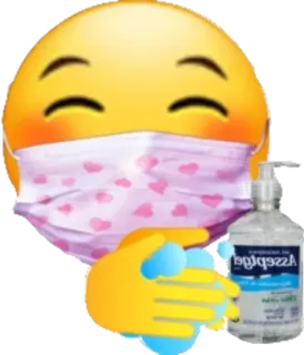 🦠 Emoji, Mascarilla, Desinfectante, Covid, Salud, Higiene whatsapp sticker