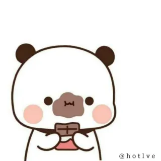🍫 @hotlve cute, panda, bear, chocolate, sticker, cartoon telegram sticker