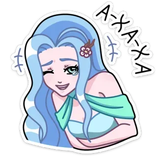 😃 AXAXAXA Anime, Garota, Emoções, Desenho animado, Riso, Chorando, Mulher, Personagem whatsapp sticker