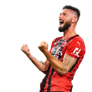 🔥 Olivier Giroud futebol, atleta, AC Milan, esportes, celebração, festa telegram sticker