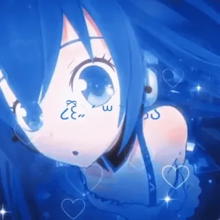 💛 anime, cartoon, girl, cute, blue telegram sticker