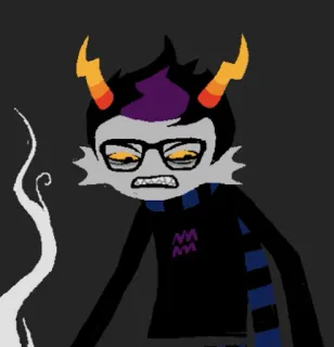 😡 Eridan Ampora Homestuck Homestuck, Eridan Ampora, Troll, Webcomic, Occhiali, Corna, Fanart whatsapp sticker