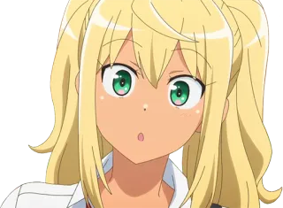 😲 Аниме, Девушка, Персонаж, Блондинка, Зеленые глаза telegram sticker