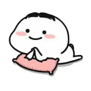 🤔 sticker, cartoon, cute, pillow, character telegram sticker