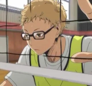 ✨ Kei Tsukishima Haikyuu!! anime, haikyuu, kei tsukishima, volleyball, character, glasses, anime character telegram sticker